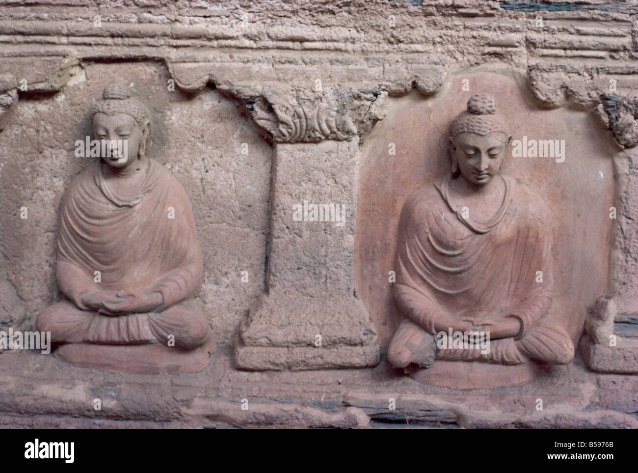 Buddista di intagli nella parte storica di Hadda, vicino Jalabad, Afghanistan Foto Stock