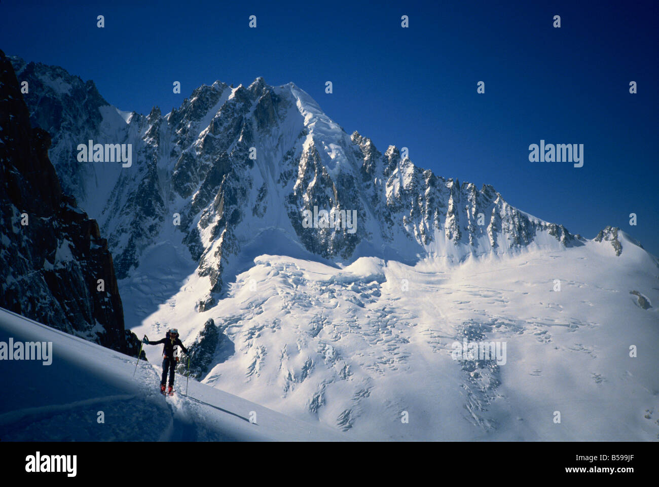 Giorno uno di Haute Route-Chamonix per Zermatt nelle Alpi, Chamonix Haute Savoie, Francia, Europa Foto Stock