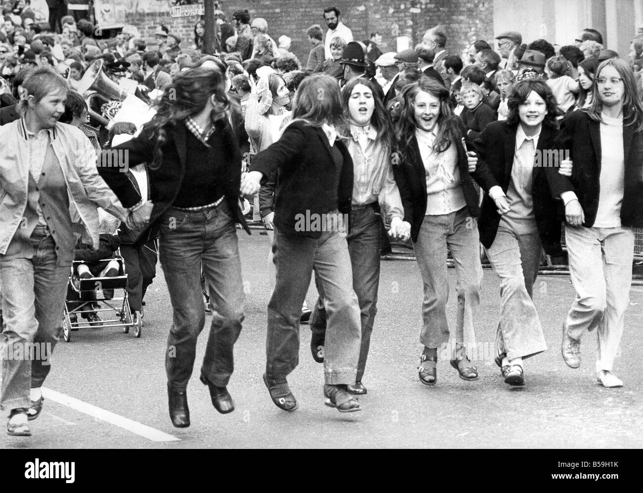 Durham minatori Gala s tutto vai vai al gala Durham minatori grande incontro avuto nella sua abituale quota di ragazze danza allineando con la Foto Stock