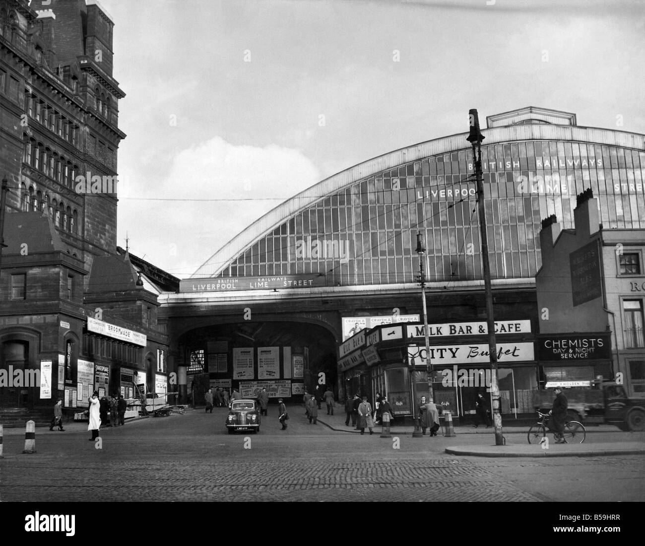 Liverpool Lime Street Station. Febbraio 1953 P008114 Foto Stock