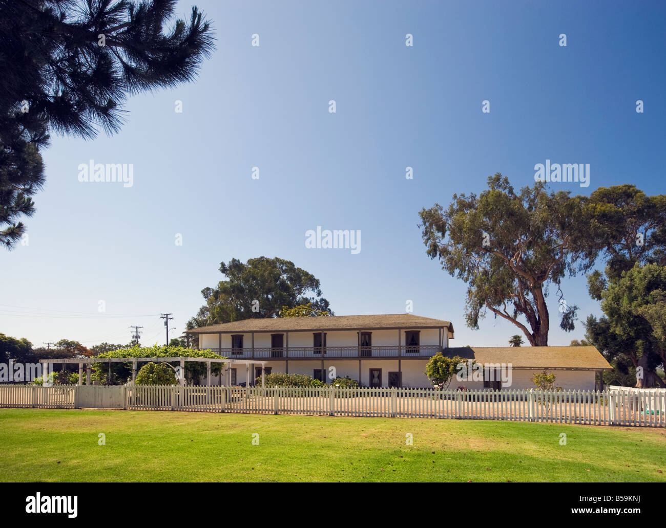 Edificio principale a Olivas Adobe ranch di Ventura California USA Foto Stock