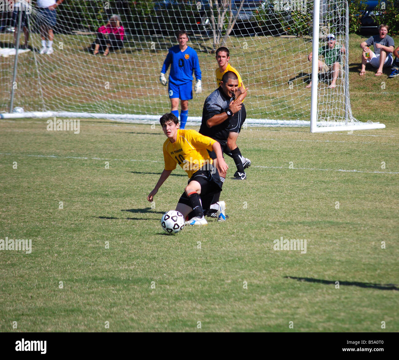 College i giocatori di calcio al Universtiy di Dallas Foto Stock