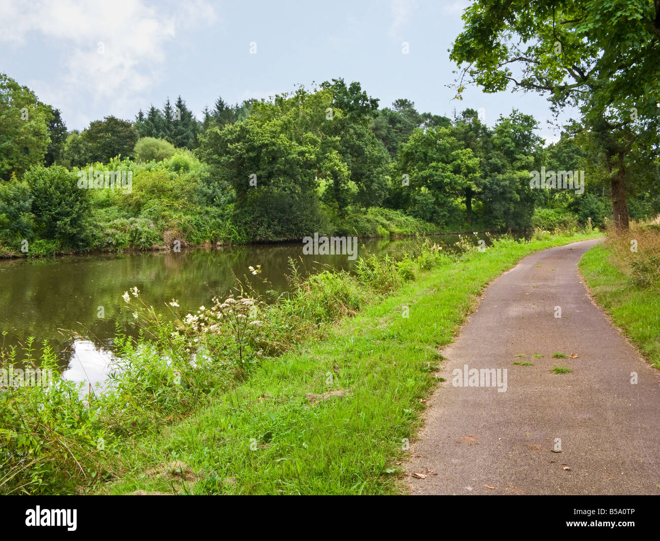 Alzaia sul Nantes Brest Canal Da Cadoret, Morbihan, in Bretagna, in Francia, in Europa Foto Stock