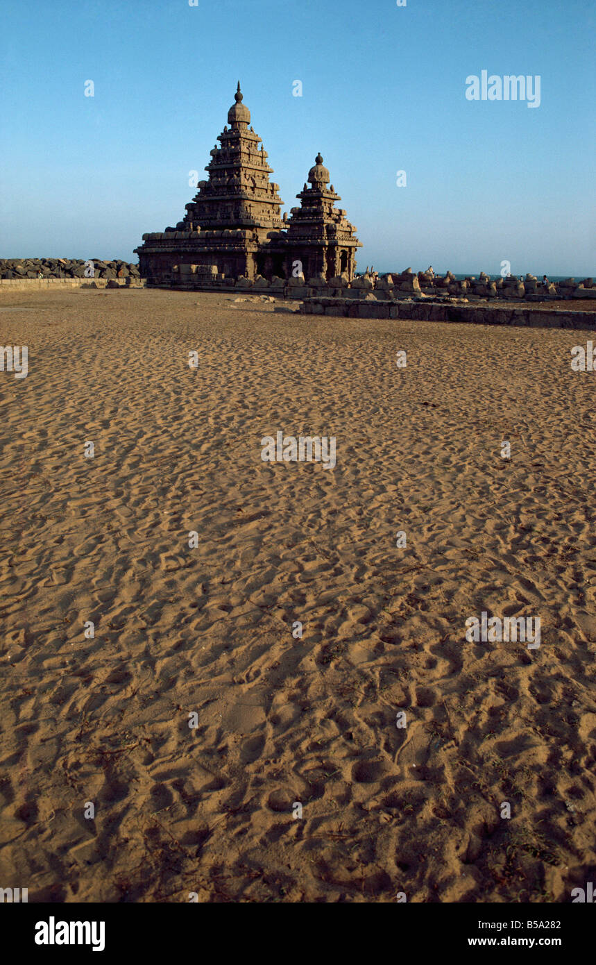 Tempio Shore Mahabalipuram UNESCO World Heritage Site stato federato di Tamil Nadu India Asia Foto Stock