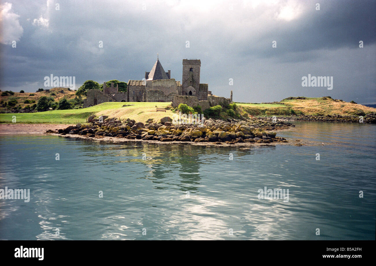 Isola Inchcolm e Abbey Firth of Forth, Scozia Foto Stock