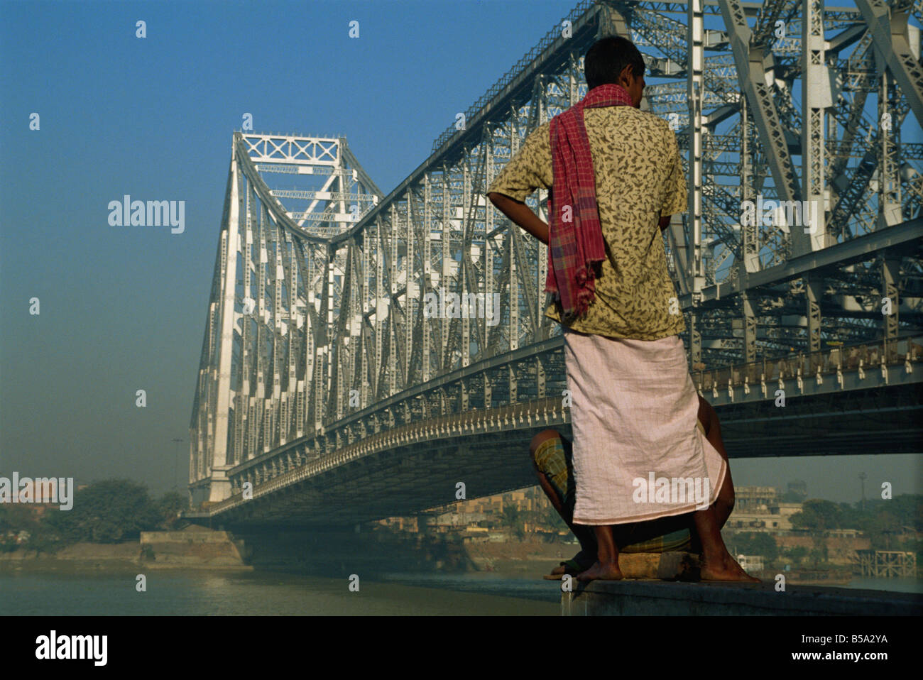 Quella di Howrah bridge, Calcutta, stato del Bengala Occidentale, India Foto Stock