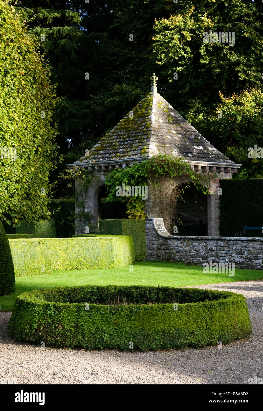 Il giardino italiano a Glamis Castle Angus Scozia Scotland Foto Stock