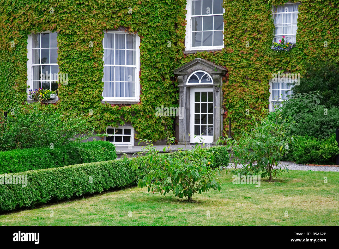 Coperto di edera Casa Butler, città di Kilkenny, nella Contea di Kilkenny, Leinster, Repubblica di Irlanda, Europa Foto Stock
