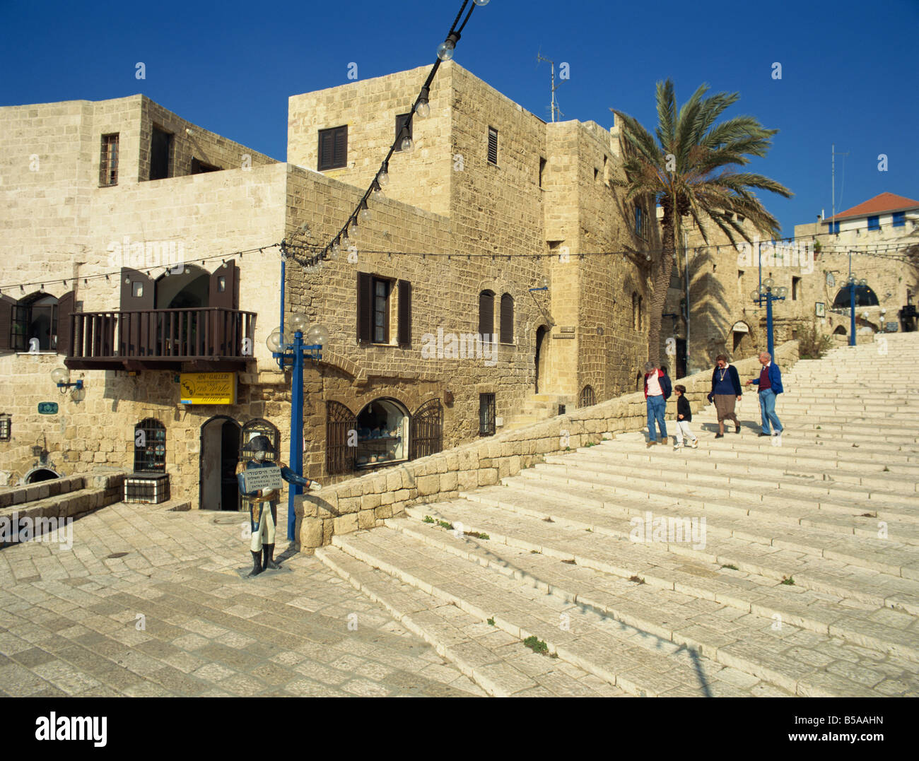 Scena di strada, Vecchia Jaffa, Jaffa, Israele, Medio Oriente Foto Stock