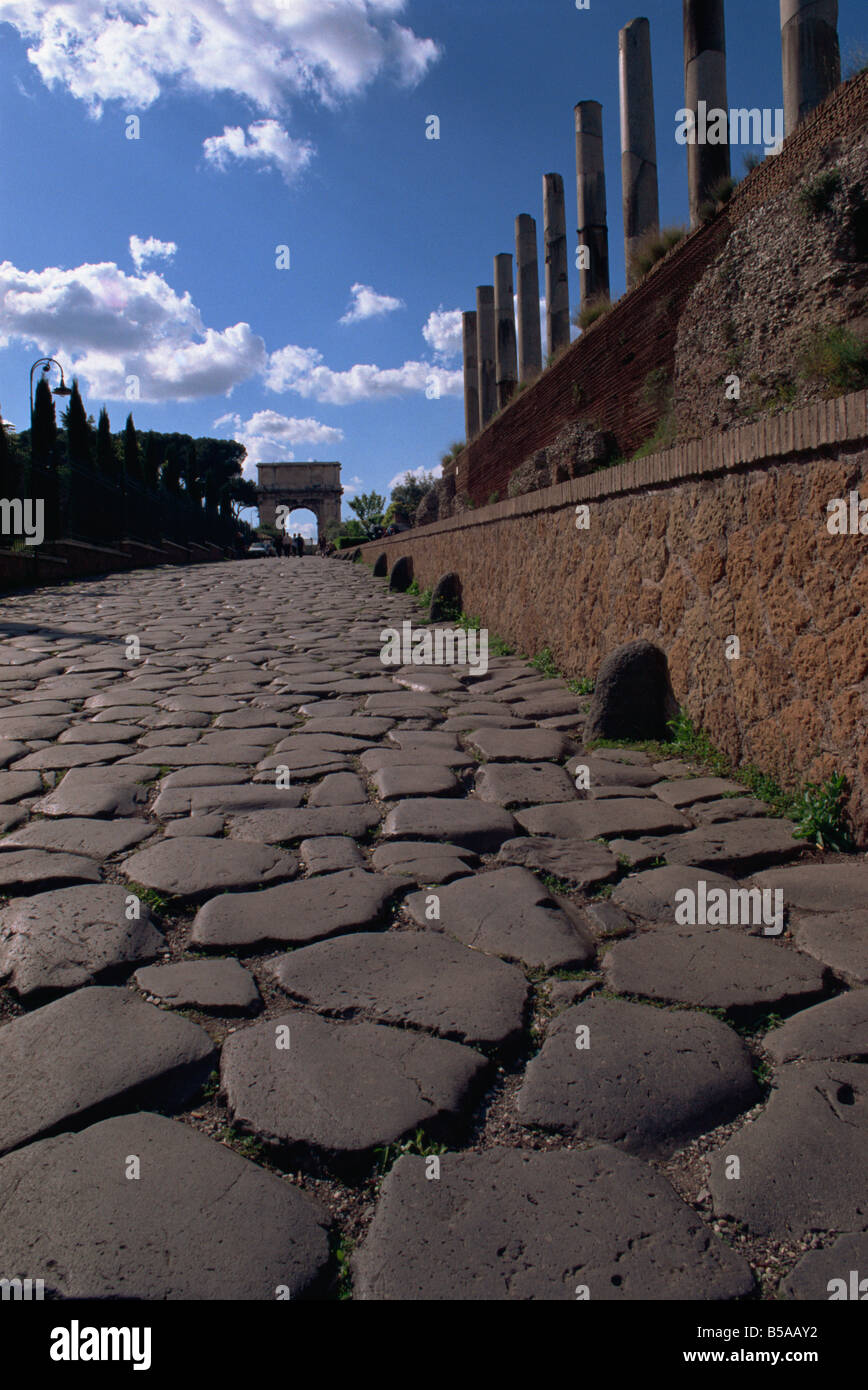 Via Sacra che conduce al Forum, Roma, Lazio, l'Italia, Europa Foto Stock