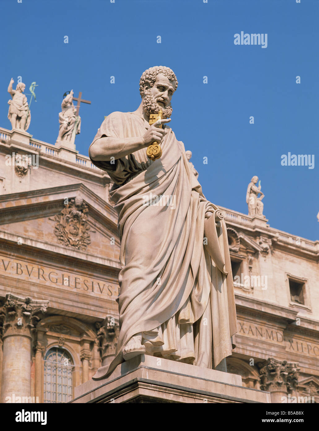 St Peter s statua Roma Lazio Italia Europa Foto Stock
