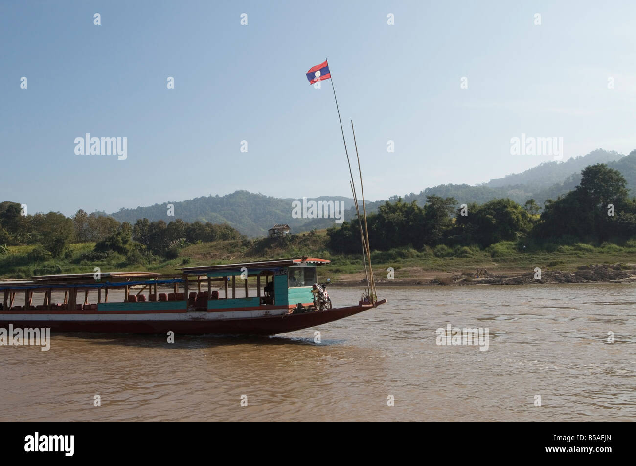 Il fiume Mekong, zona del Triangolo d'oro, Laos, Indocina, sud-est asiatico Foto Stock