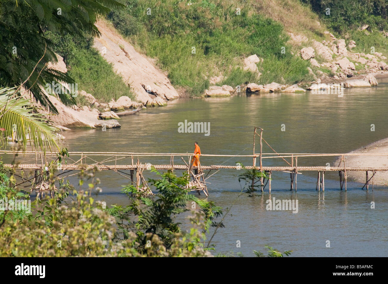 Khan fiume, a Luang Prabang, Laos, Indocina, sud-est asiatico Foto Stock