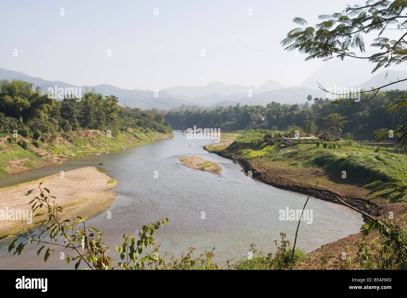 Khan fiume, a Luang Prabang, Laos, Indocina, sud-est asiatico Foto Stock