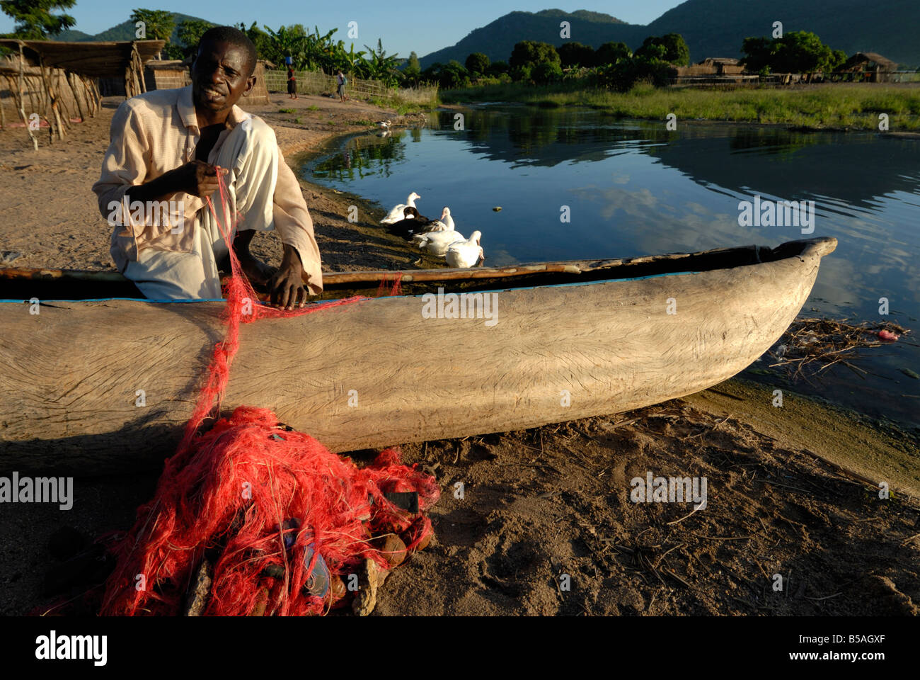 Chembe Village, Cape Maclear, il Lago Malawi Malawi, Africa Foto Stock