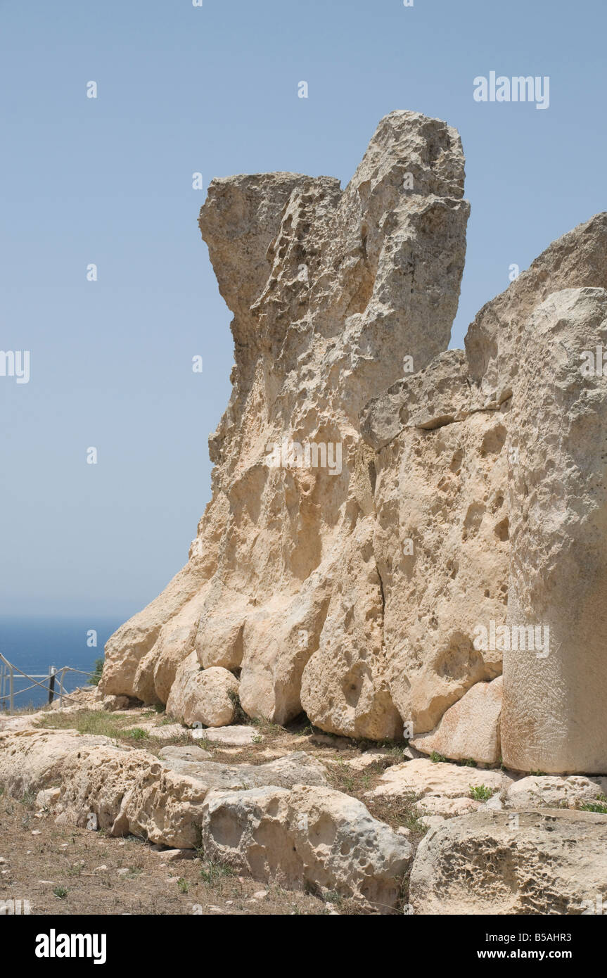 Hagar Qim, un tempio megalitico, Sito Patrimonio Mondiale dell'UNESCO, Malta, Europa Foto Stock