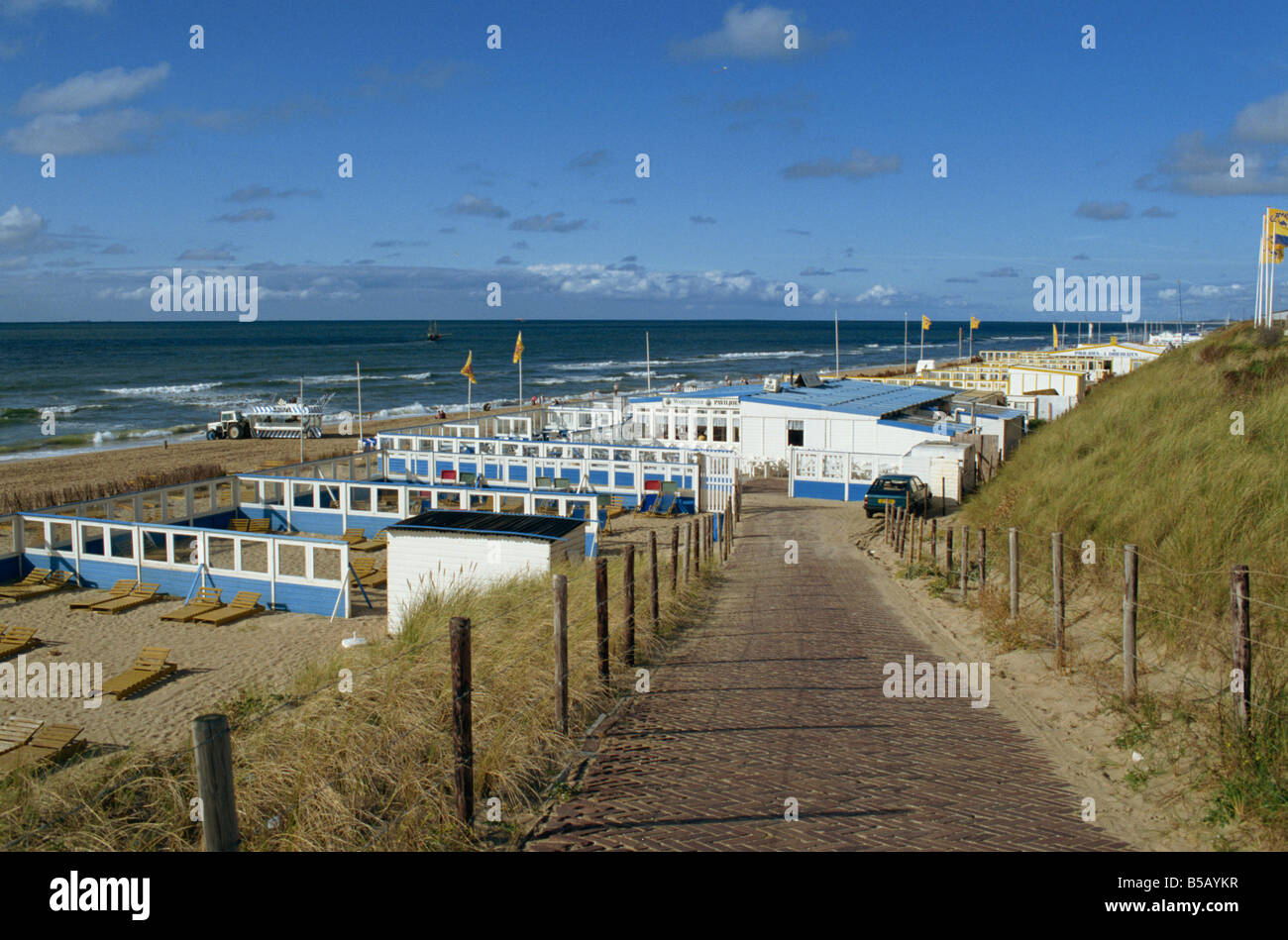 Vento beach breaks, North Sea resort di Zandvoort, Paesi Bassi, Europa Foto Stock