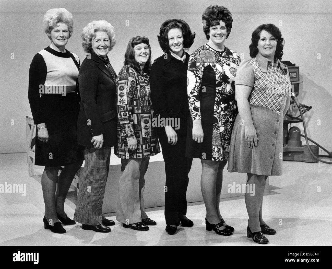 Thelma Slimmers Bennett, Celia Butler, Jean Middlemass, Donnette Britton, Rosina Ritchie e Kathleen Humphrys, Novembre 1972 Foto Stock