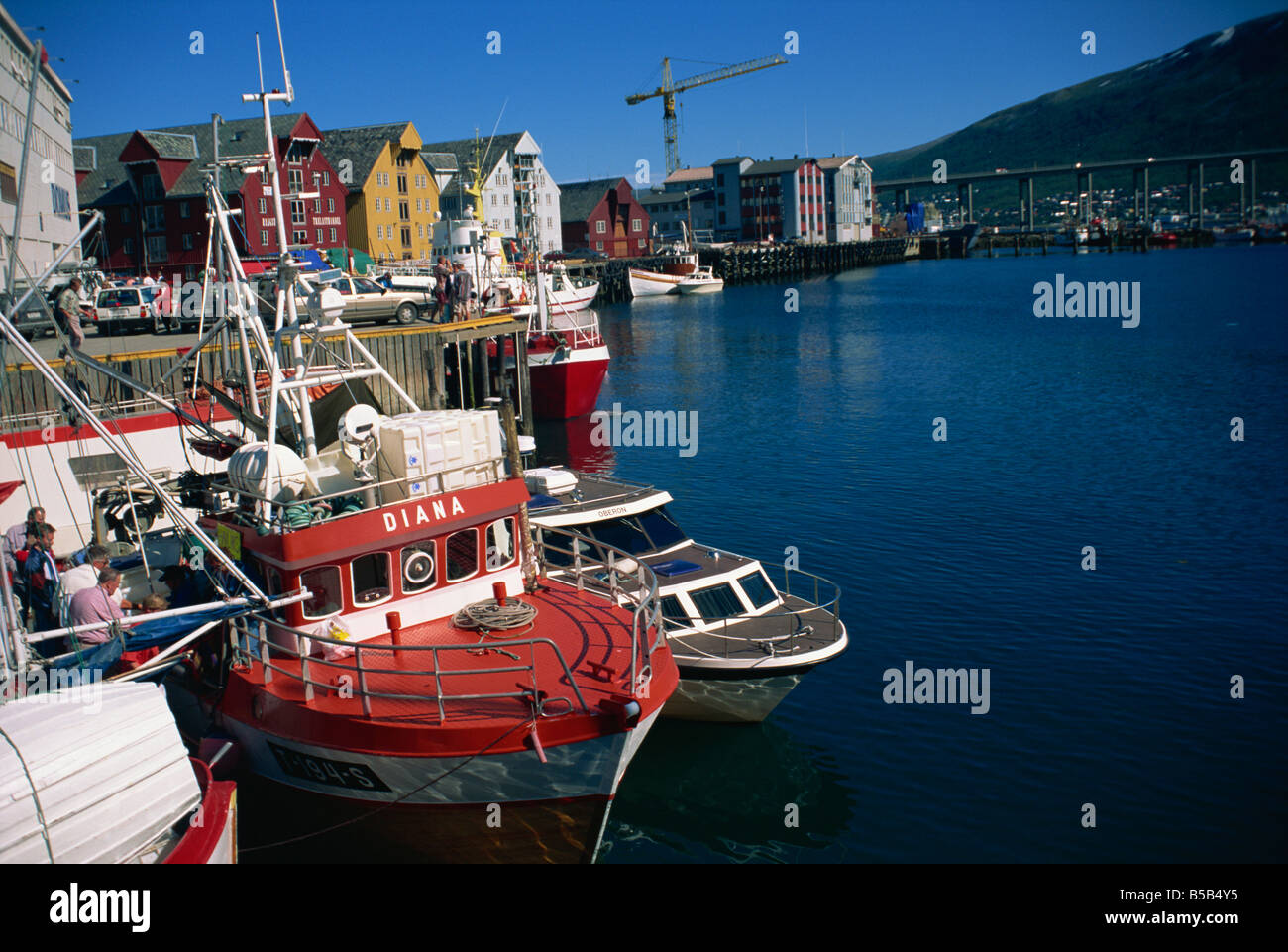 Porto Tromso Norvegia del Nord Norvegia Scandinavia Europa Foto Stock