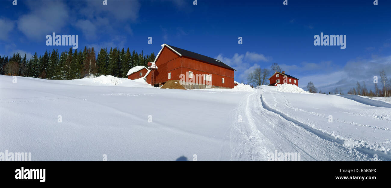 Pista di sci per la fattoria e il cafe a Sandungen, Nordmarka, Oslo, Norvegia, Scandinavia, Europa Foto Stock