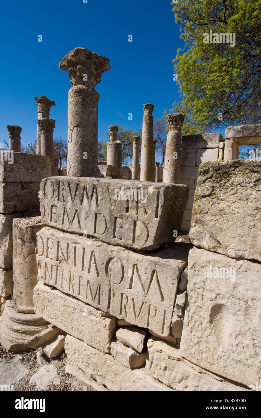 Scuola per giovani, sito romano di Makhtar, Tunisia, Africa Settentrionale, Africa Foto Stock