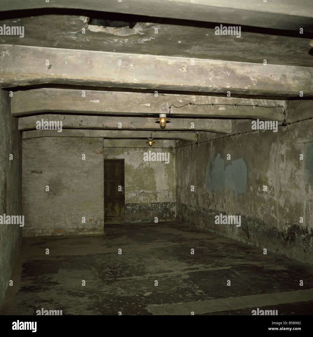 La camera a gas, il campo di concentramento di Auschwitz, Sito Patrimonio Mondiale dell'UNESCO, Oswiecim, Polonia, Europa Foto Stock