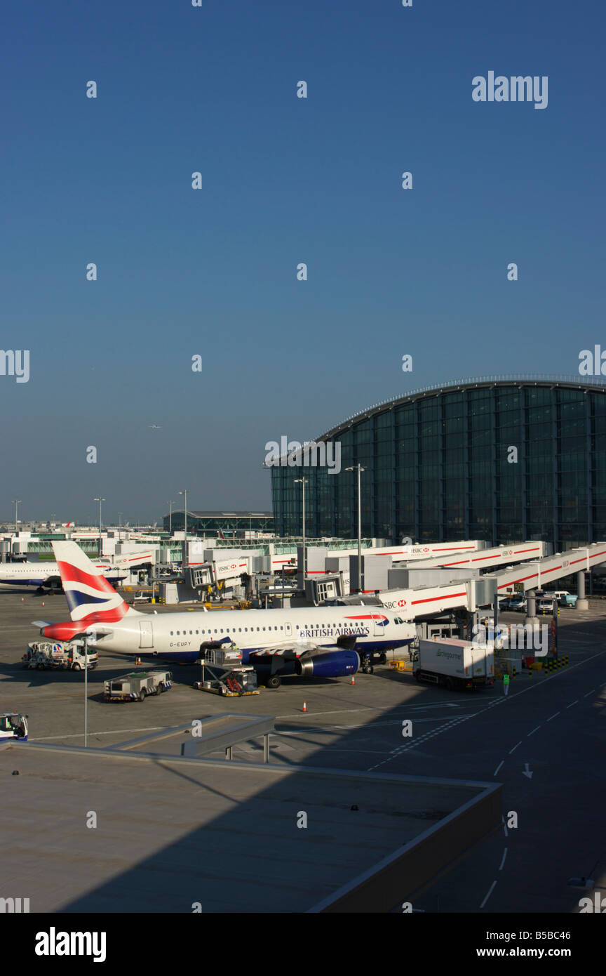 Aeroporto di Heathrow Terminal 5 nel 2008, Londra, Inghilterra, Europa Foto Stock