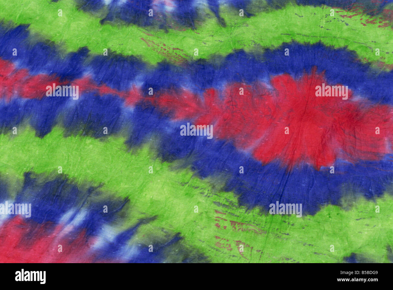 Verde, rosso e blu a mano tessuto tinto, Apia, Upolu, Samoa Occidentali, Isole del Pacifico e del Pacifico Foto Stock