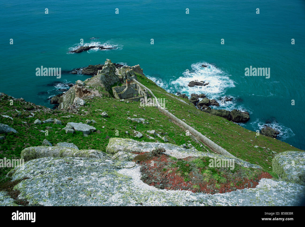 Il punto di batteria, Lundy Island, Devon, Inghilterra, Europa Foto Stock