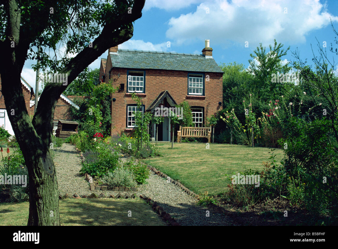 Il cottage dove Edward Elgar nacque nel 1857, Broadheath inferiore, Worcestershire, Inghilterra, Europa Foto Stock