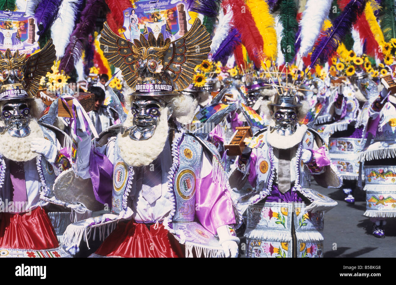 Morenada ballerini, Gran Poder festival, La Paz, Bolivia Foto Stock