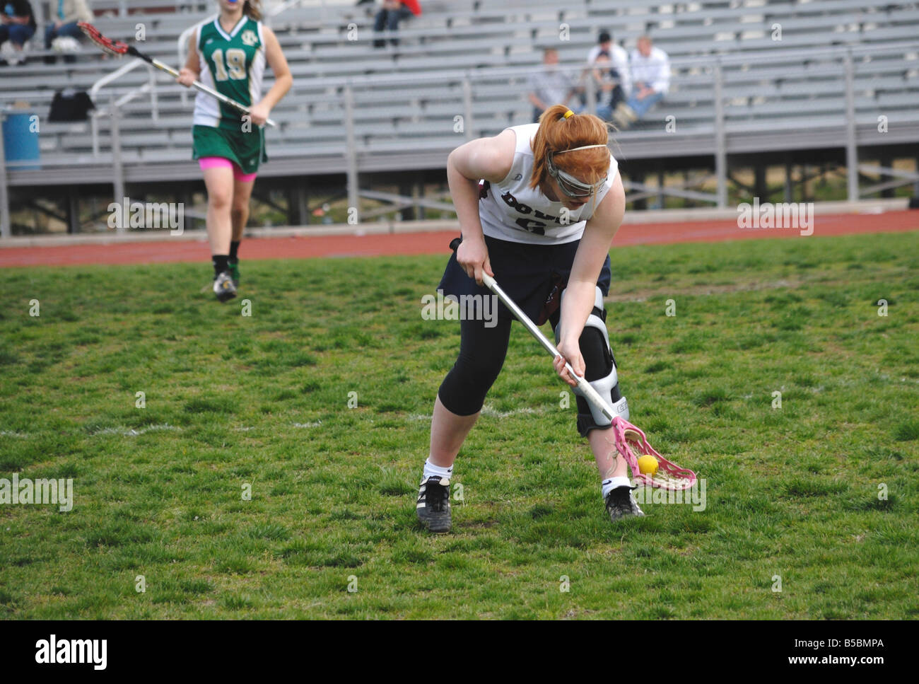 High school girls lacrosse Bowie Maryland Foto Stock