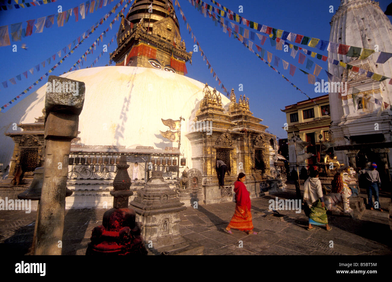 Tempio wayambhunath Kathmandu in Nepal Foto Stock