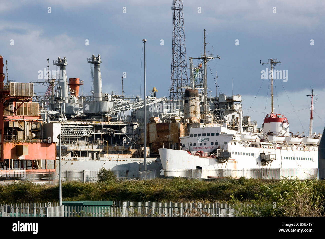 Cantiere Aable UK; demolizione di navi, industria di demolizione, riciclaggio di metalli, recupero demolizione presso i cantieri di demolizione Aable UK smantellatori, Teesport, Teeside, Foto Stock