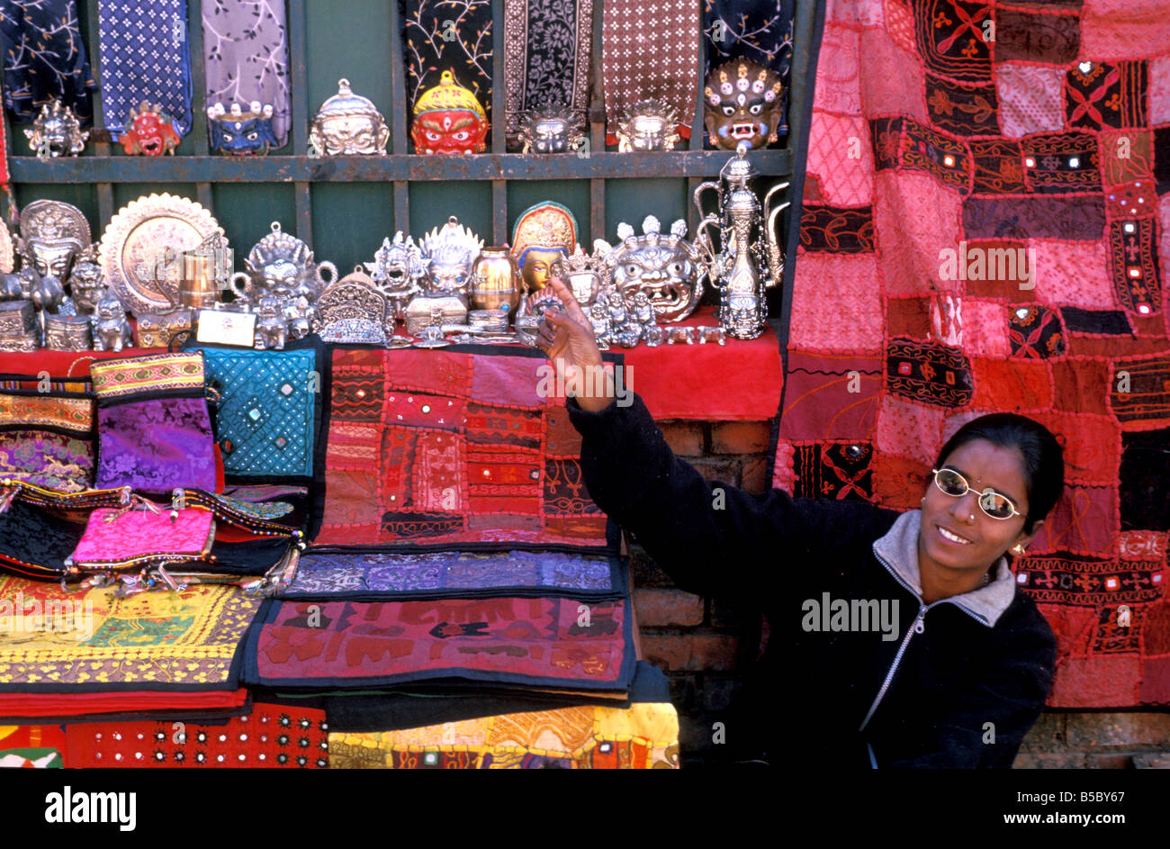 Pressione di stallo di artigianato thamel Kathmandu in Nepal Foto Stock