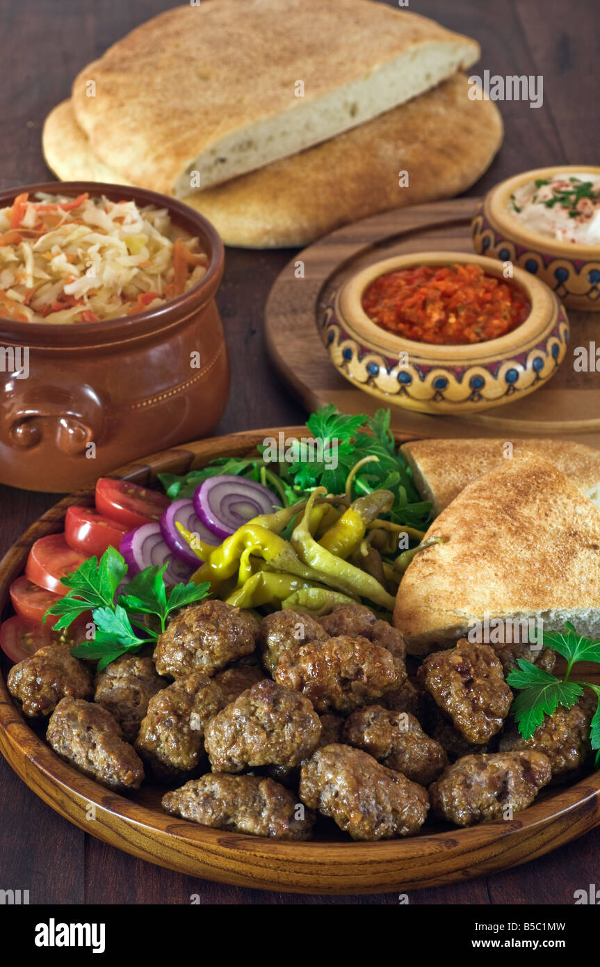 Cevapcici Sud est Europa cibo Foto Stock