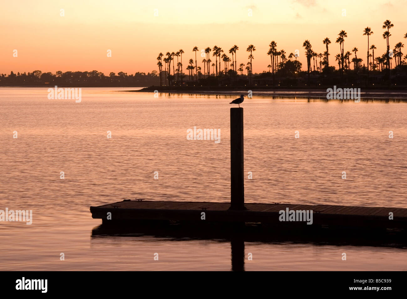 Mission Bay al tramonto a San Diego, California Foto Stock