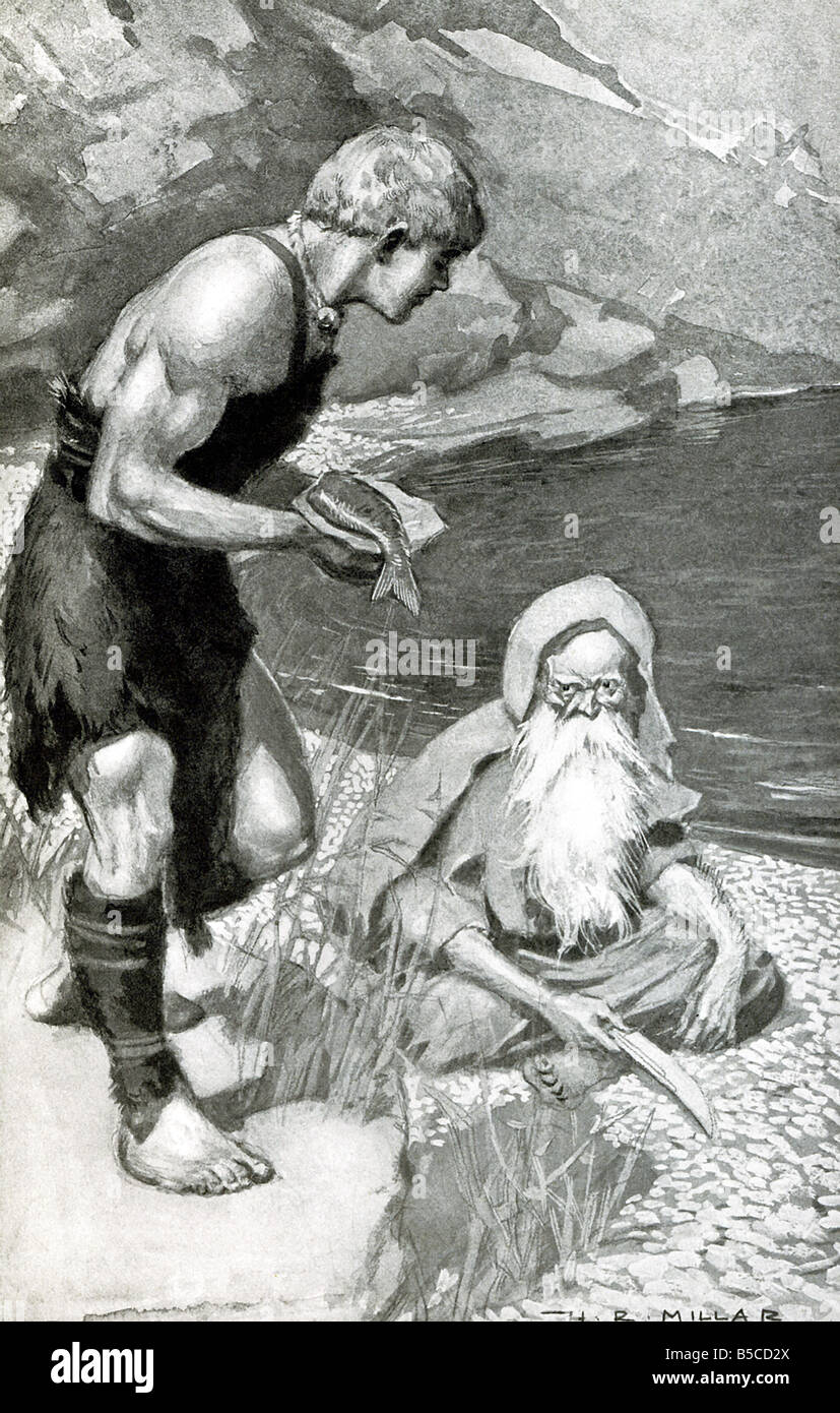 Finn trova il salmone della conoscenza Foto Stock