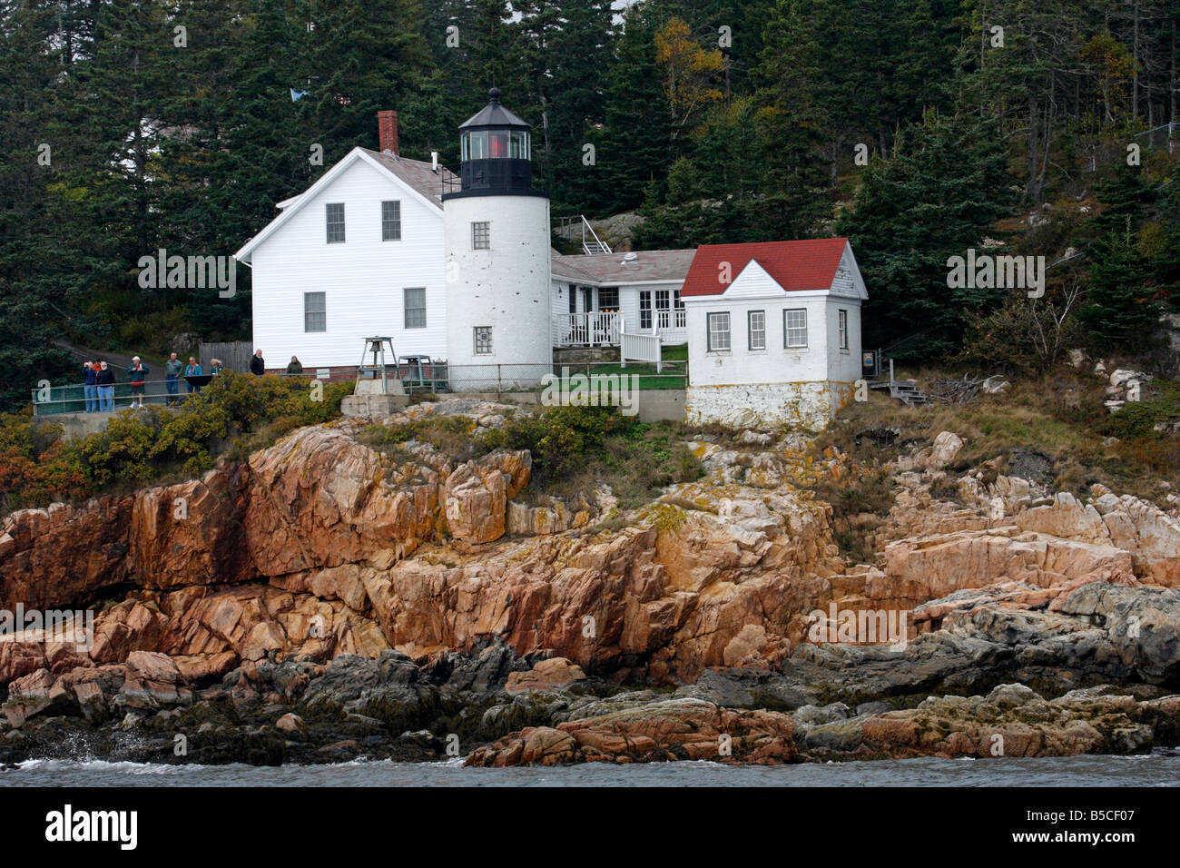 Bass Harbor Lighthouse vicino a Bar Harbor, Maine, Stati Uniti d'America Foto Stock