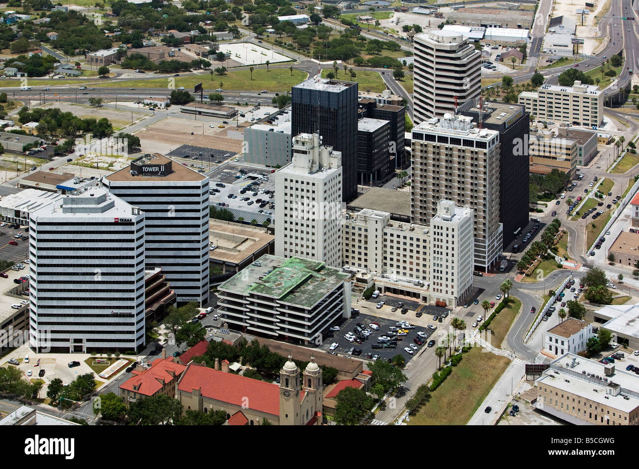 Vista aerea sopra il Corpus Christi Texas Foto Stock