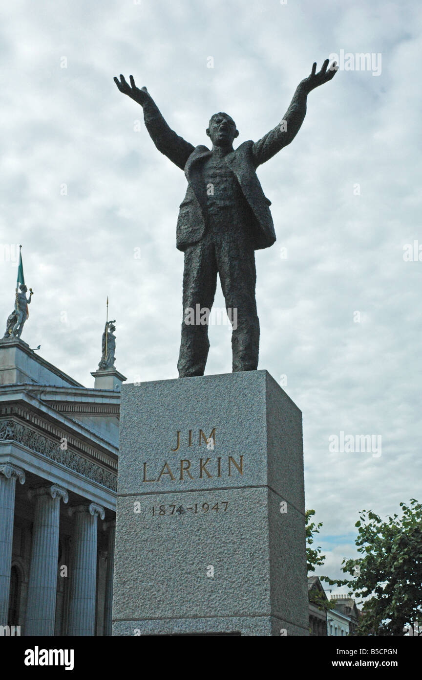 Jim Larkin statua. O.Connell Street. Diblin Irlanda tif Foto Stock