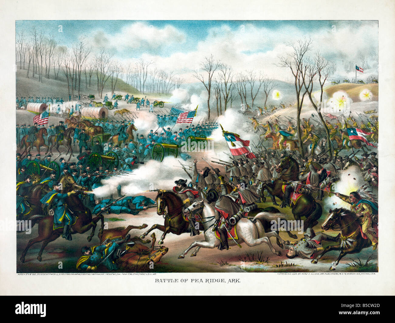 Battaglia di Pea Ridge Arkansas il 8 marzo 1862 Foto Stock