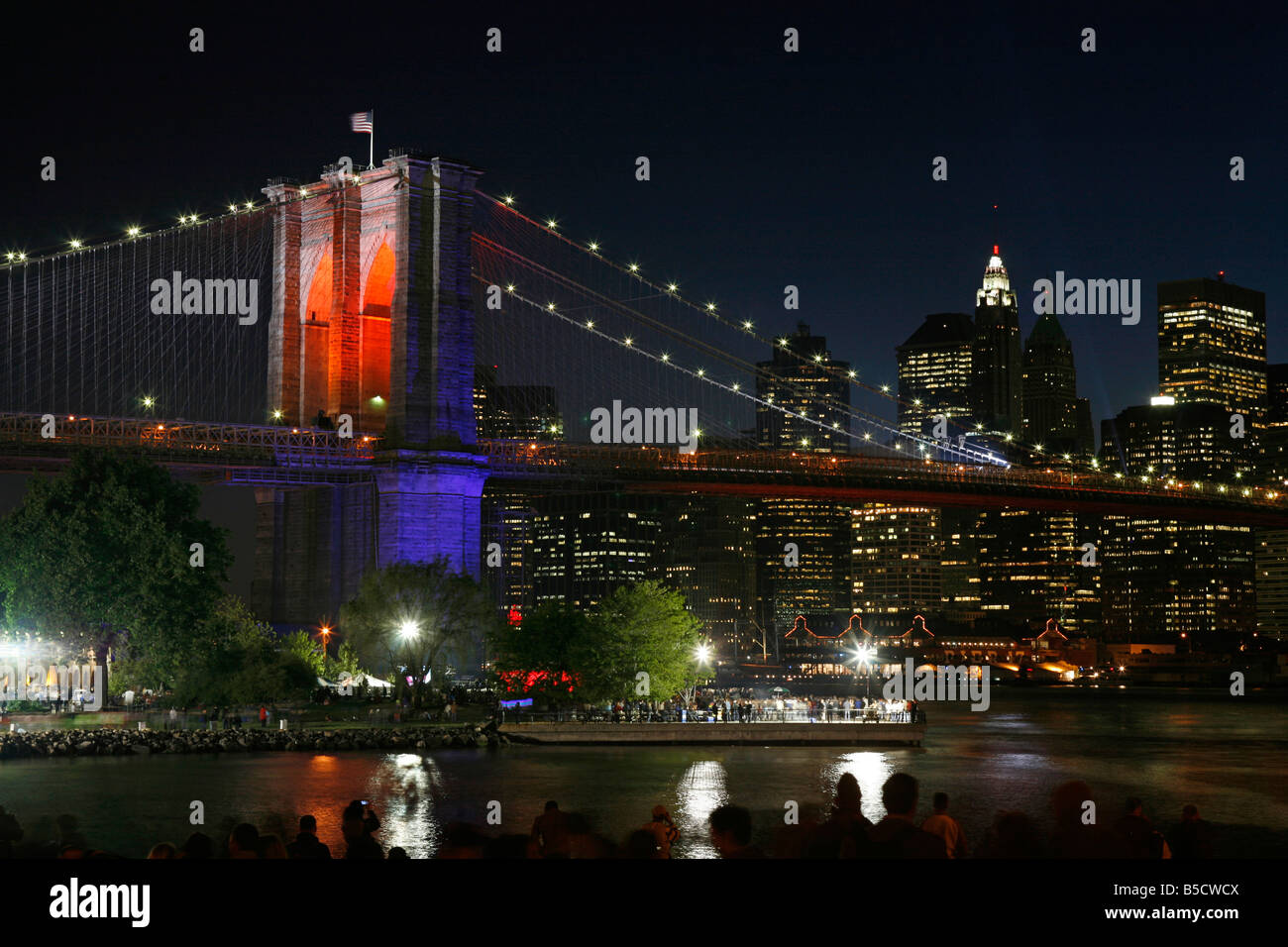 Ponte di Brooklyn celebrazione Foto Stock