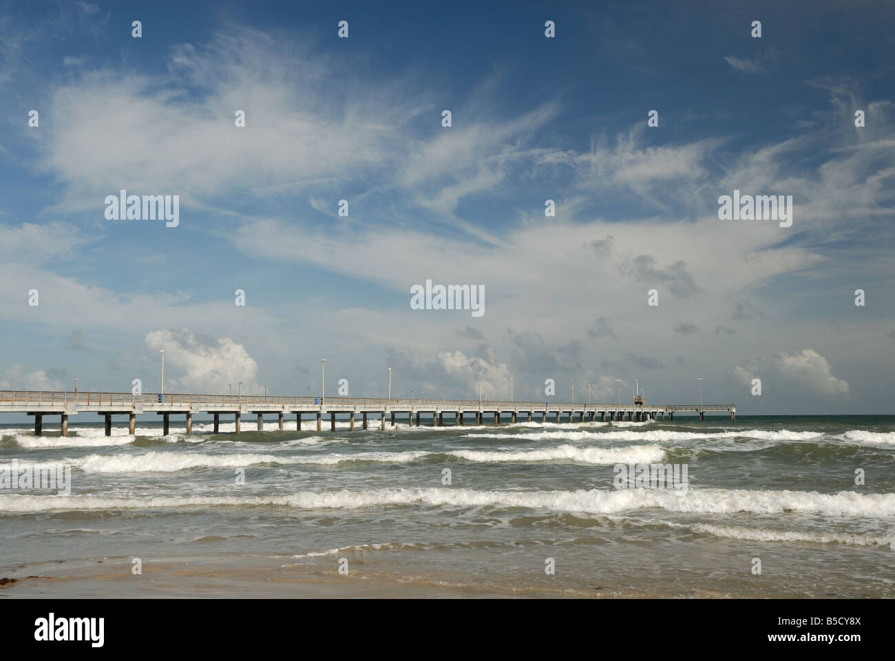 Bob Hall pier sul Padre Island, sud del Texas USA Foto Stock