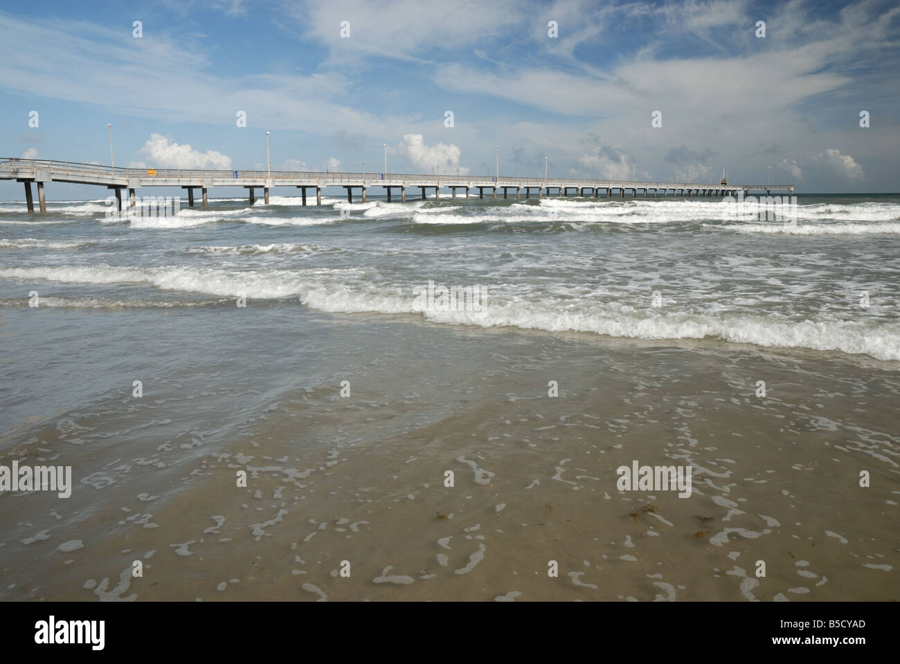Bob Hall pier sul Padre Island, sud del Texas USA Foto Stock