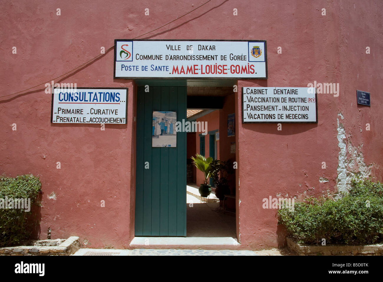 Isola di Goree centro sanitario locale e la Clinica Dakar in Senegal Foto Stock