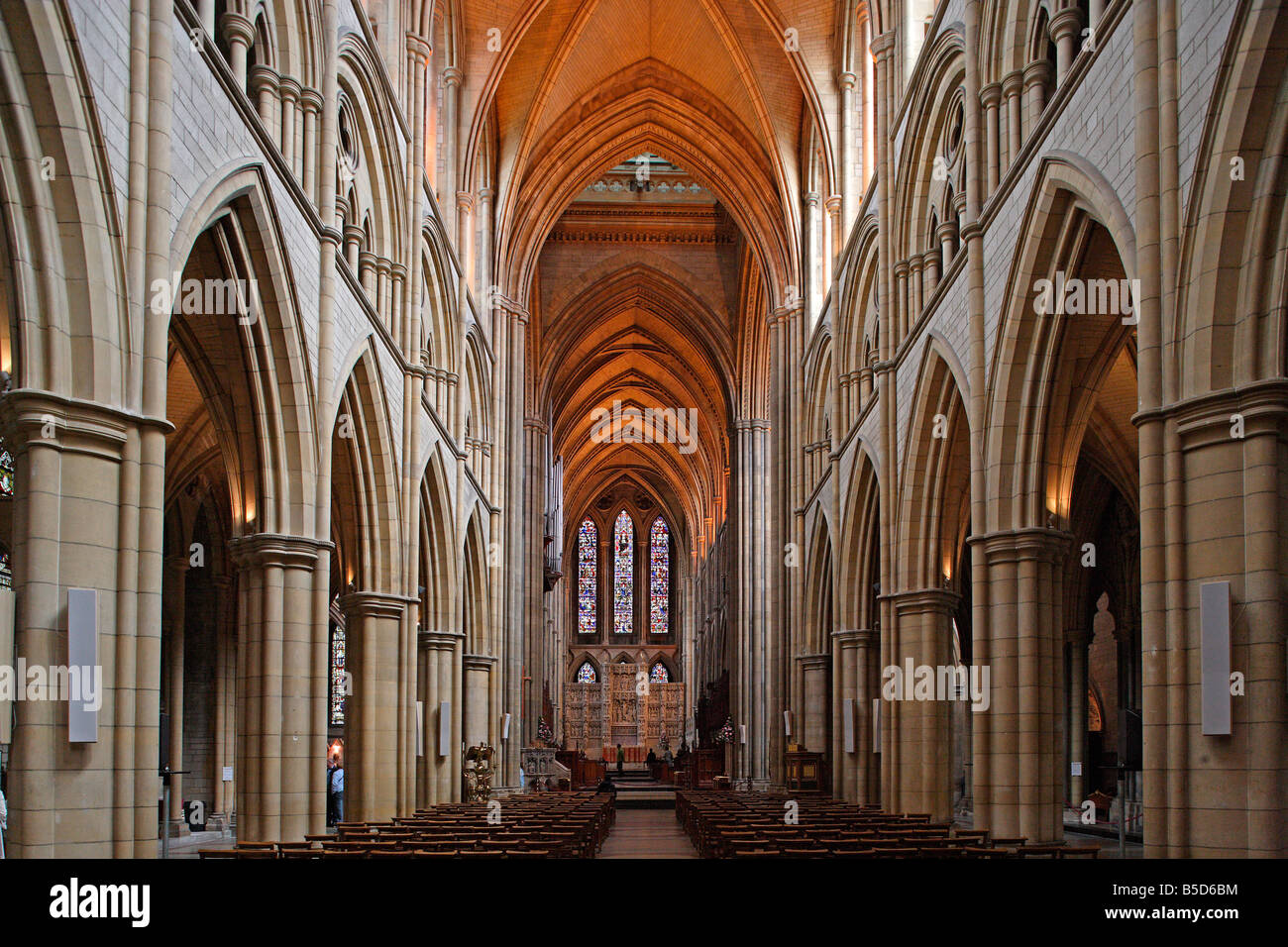 Truro Cathedral precoce stile inglese interno 1880 1910 Cornwall Regno Unito Foto Stock