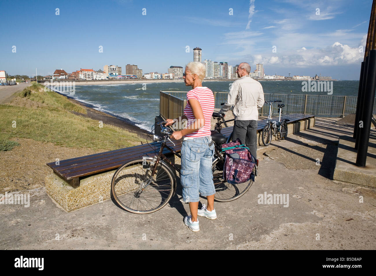 Vlissingen la città e la spiaggia Zeeland nei Paesi Bassi Foto Stock