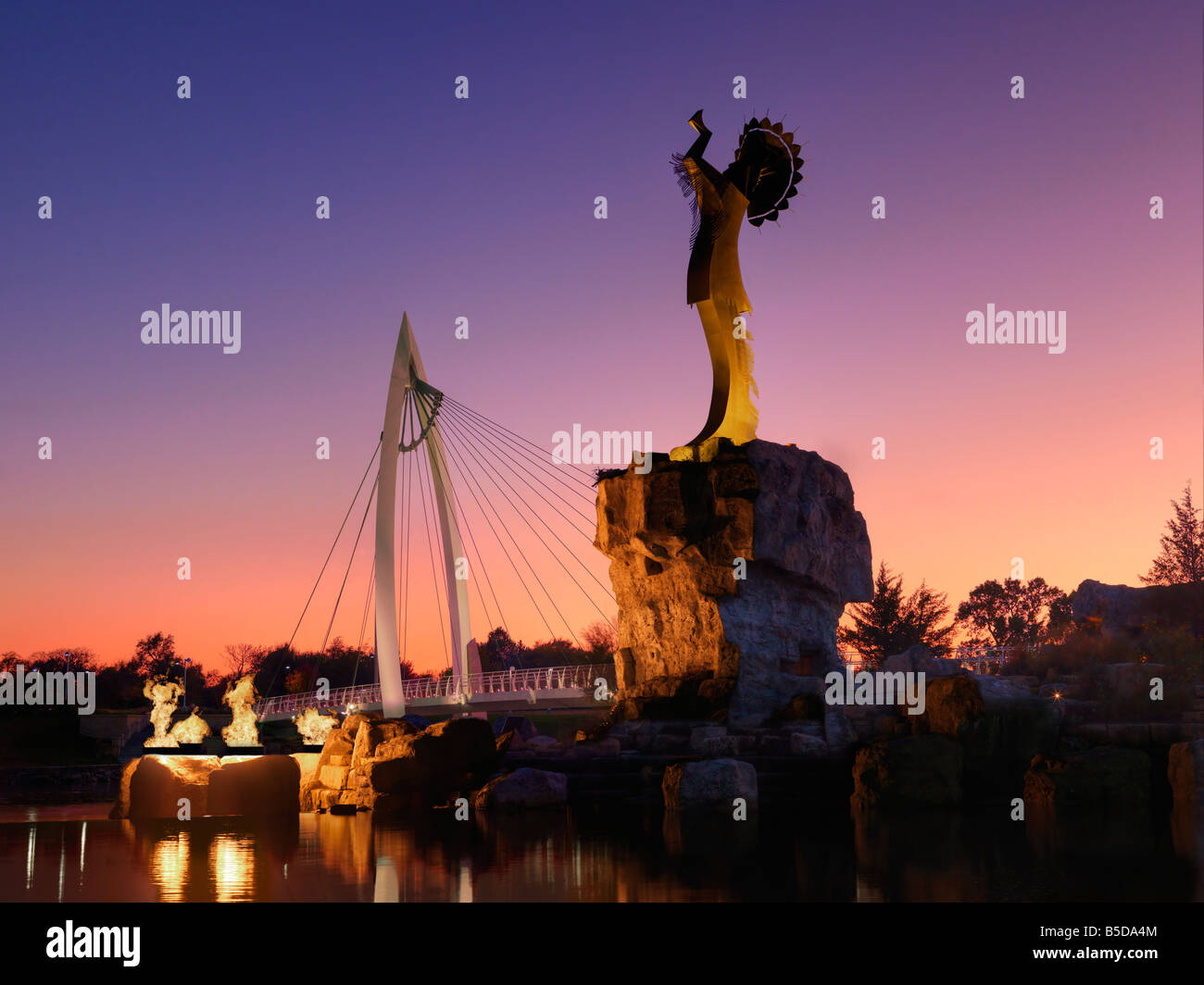 Il detentore della pianura statua, Wichita, Kansas, Stati Uniti d'America. Foto Stock