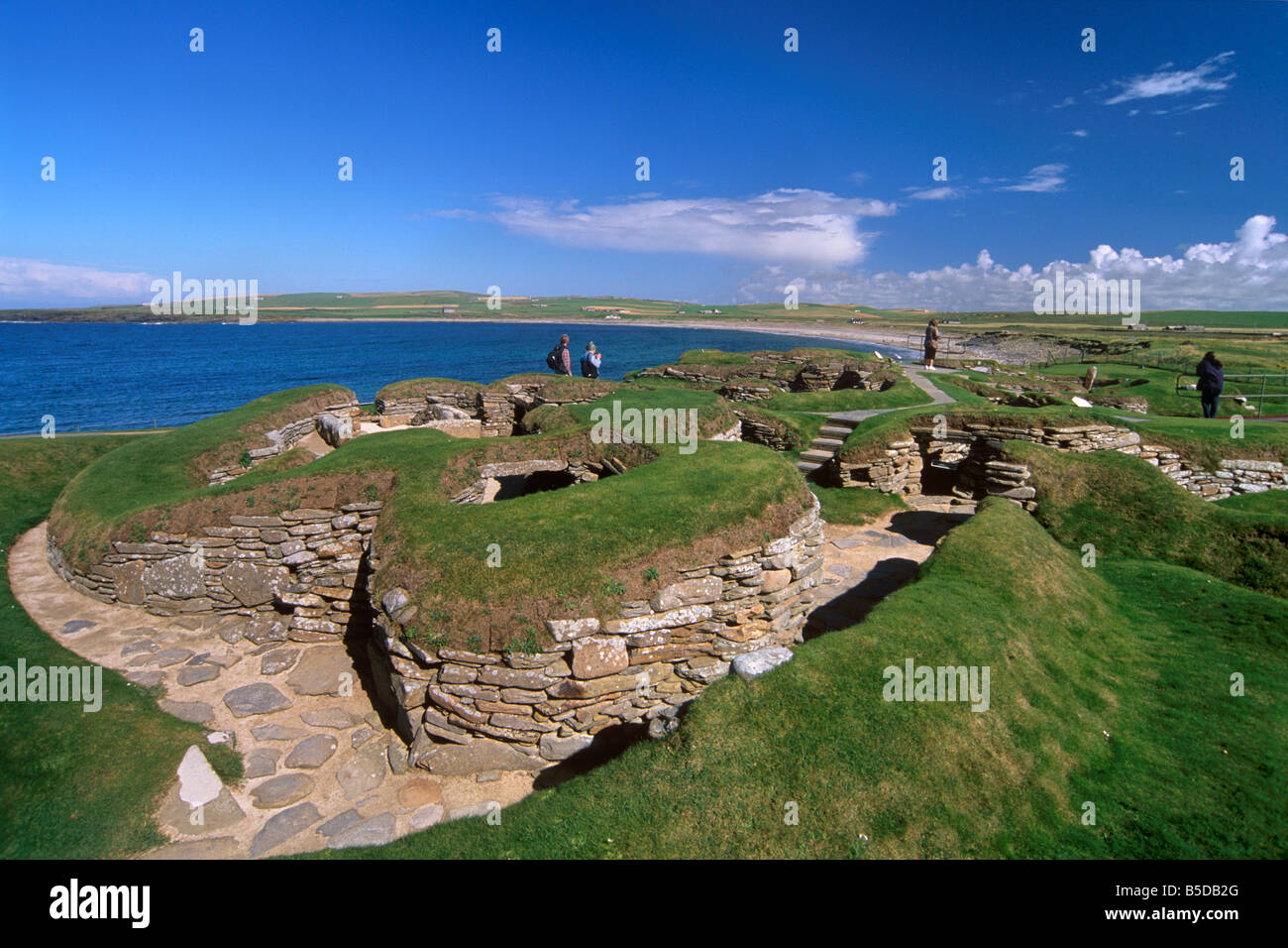 Skara Brae, villaggio neolitico databili tra 3200 e 2200 BC, Continentale, Orkney Islands, Scozia Foto Stock